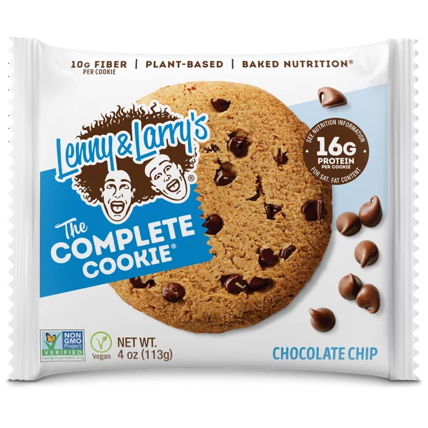 Lenny & Larry's The Complete Cookie, Chocolate Chip, Soft Baked, 16g Plant Protein, Vegan, Non-GMO, 4 Ounce Cookie