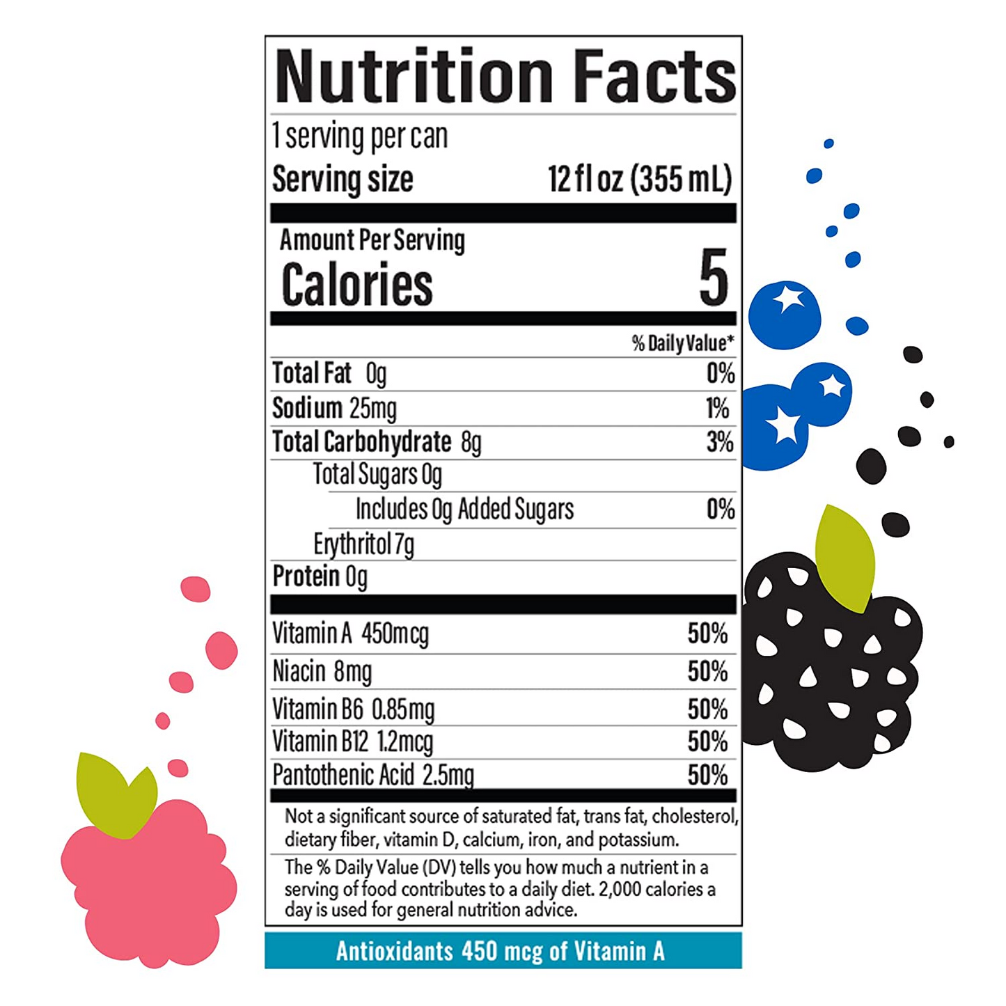 Bubbl'r Antioxidant Sparkling Water Triple Berry Breez'r (Pack Of 6)